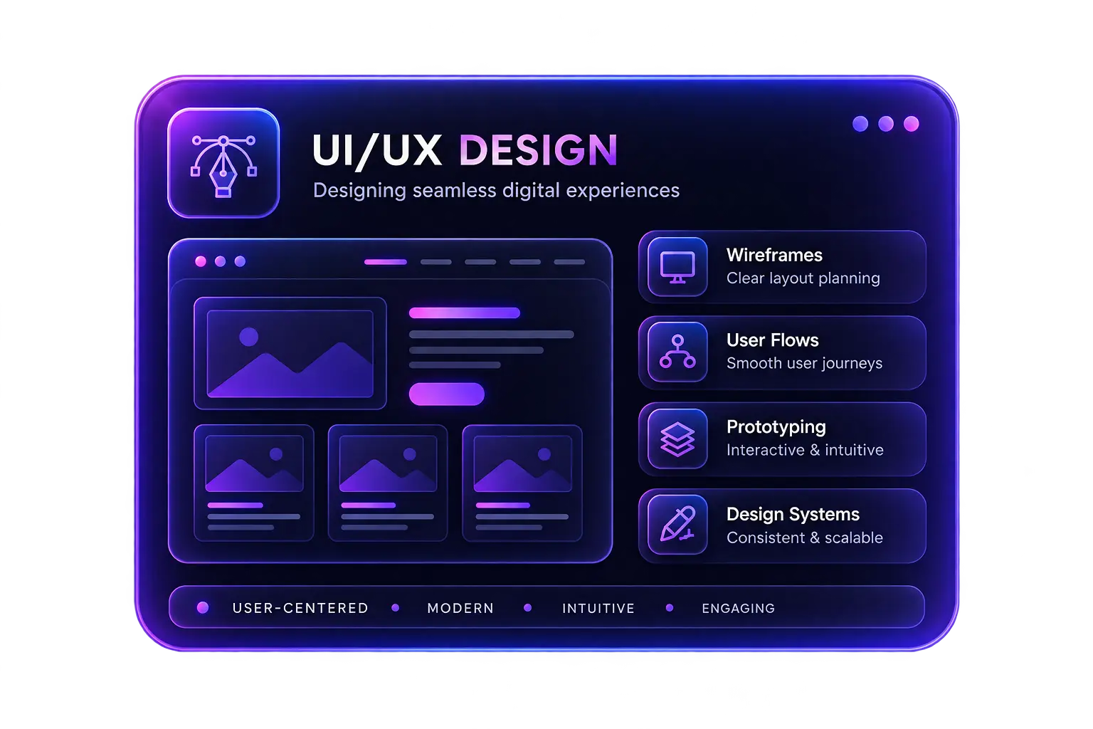 Homepage floating digital experience card