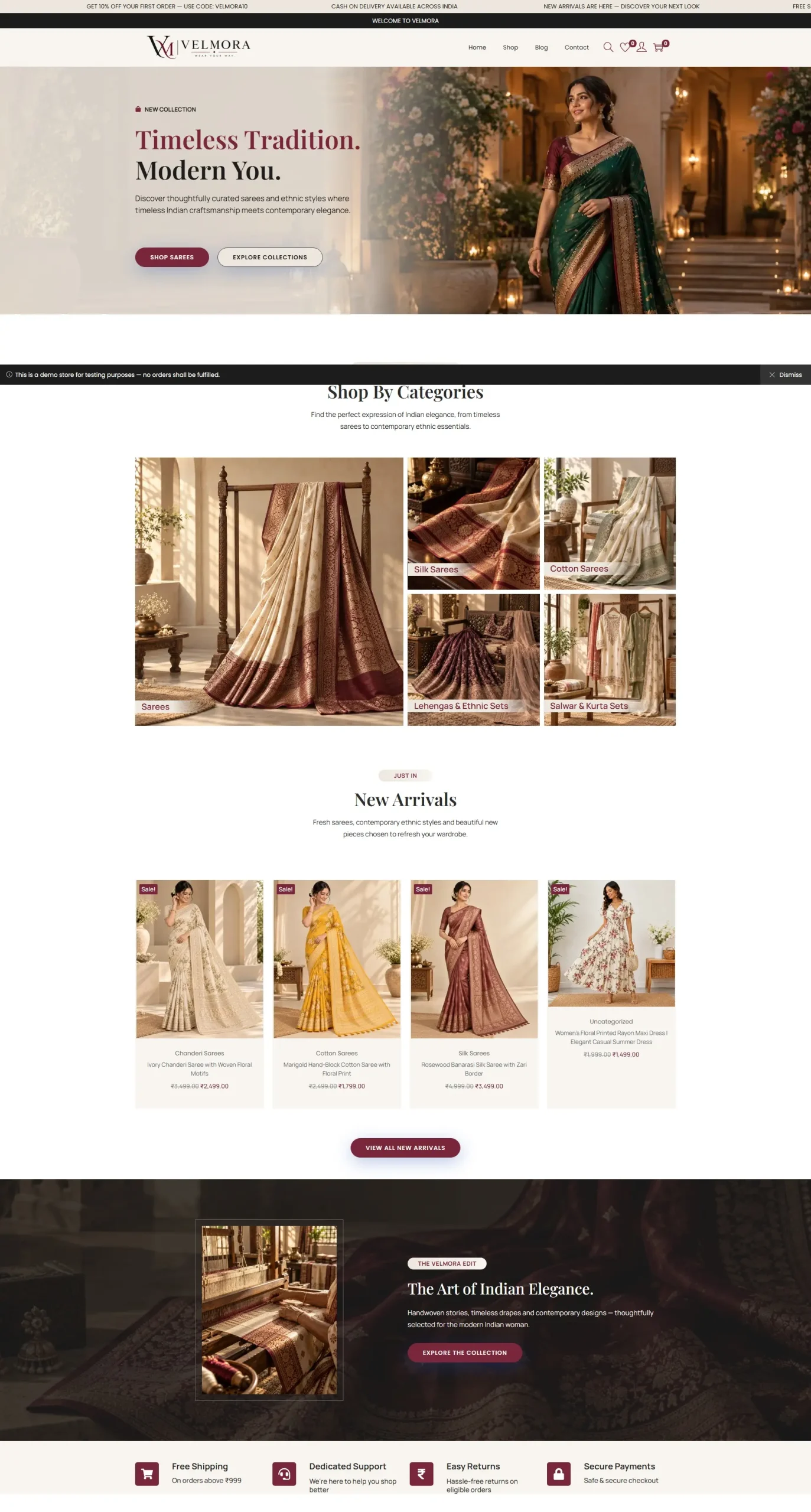Velmorea eCommerce Website