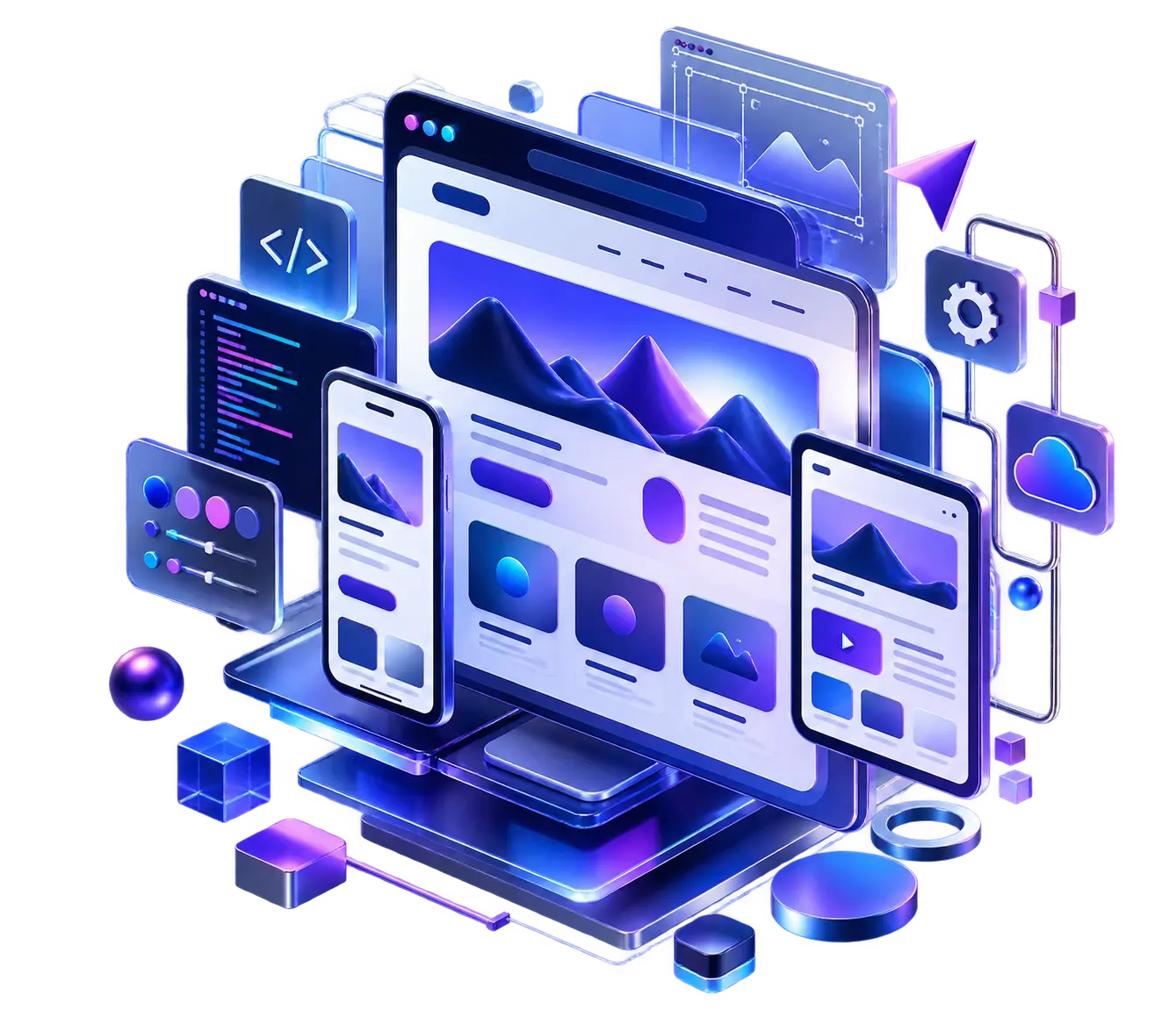 Website design and development service illustration