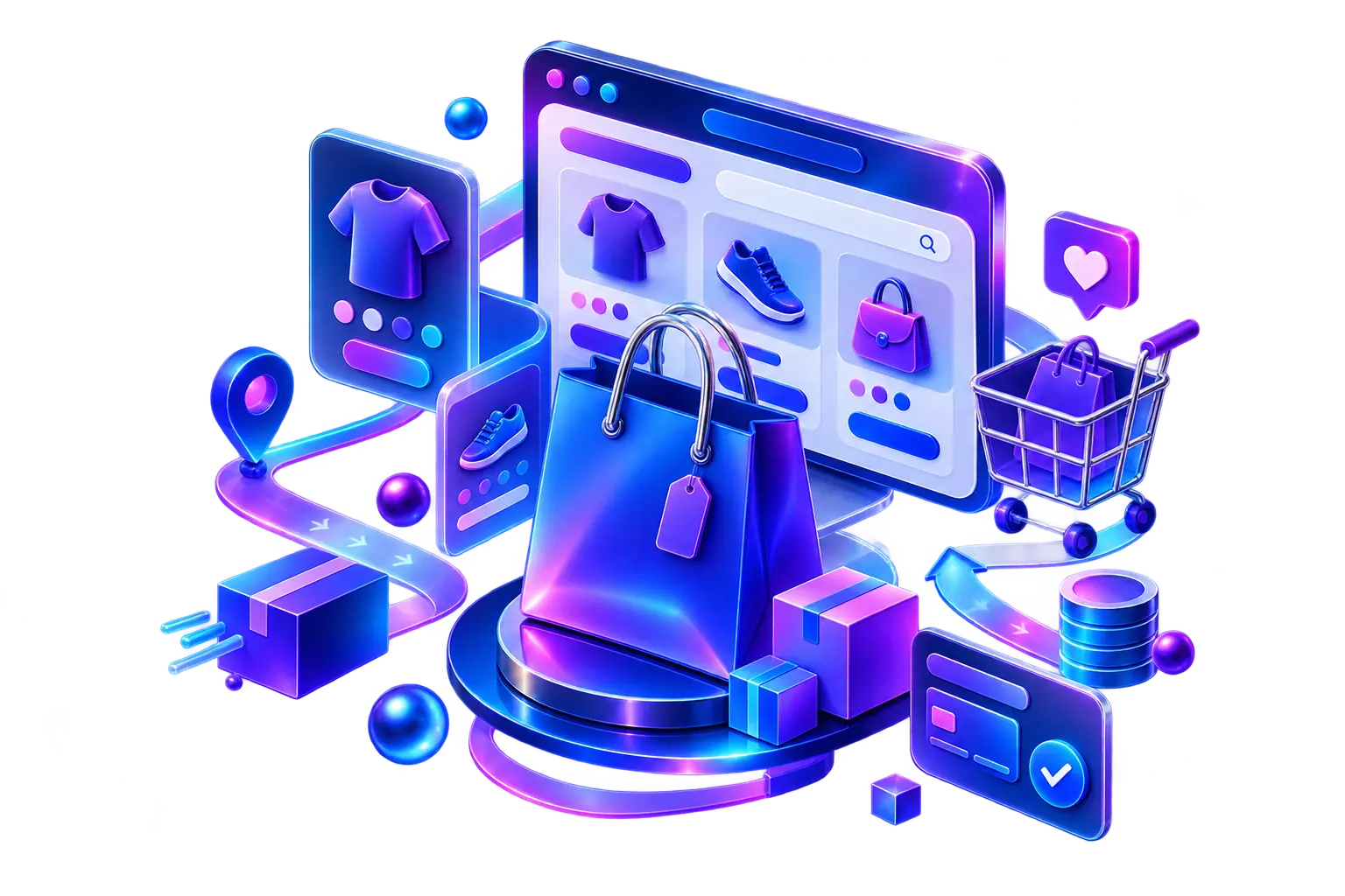 WooCommerce and eCommerce service illustration