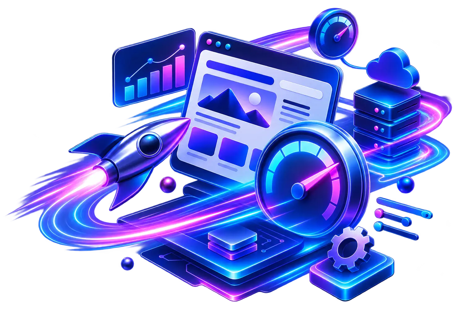 Website performance and optimization service illustration
