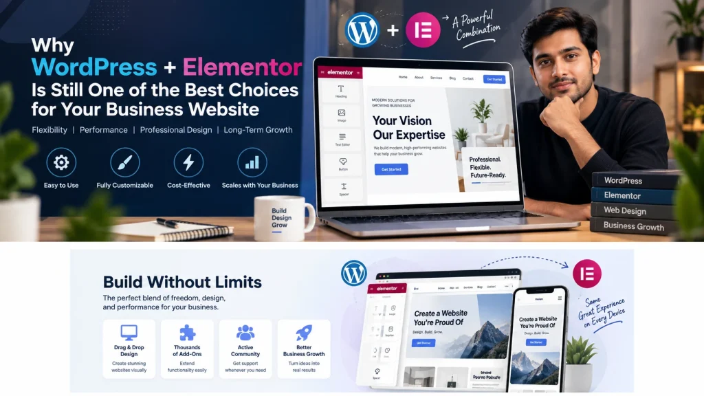 WordPress and Elementor business website design featured image